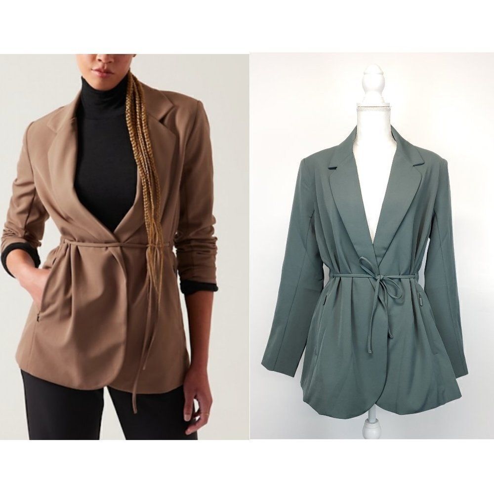 Athleta Endless Primatwill Blazer in Sage Green Size 10